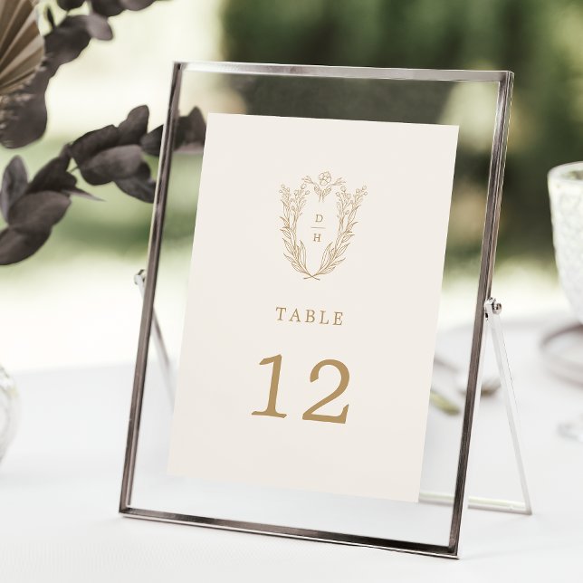 DAPHNE Elegant Cream Gold Mariage Numéros de table (DAPHNE Elegant Cream Gold Wedding Table Numbers)