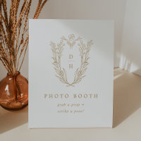 DAPHNE Gold White Floral Crest Wedding Photo Booth
