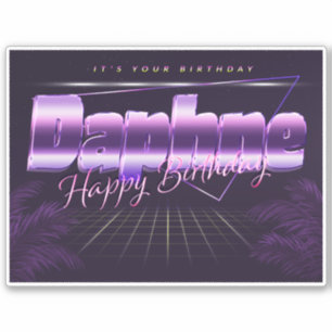 Daphne Name Vorname lila retro Sticker Geburtstag