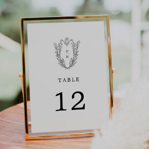 DAPHNE Noir Blanc Élégant Numéros de table de mari