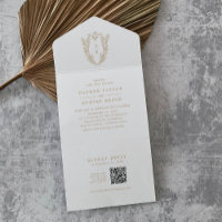 DAPHNE QR Code Fancy Gold White Antique Wedding