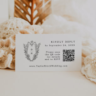 DAPHNE QR Code Noir Blanc Mariage Cartes RSVP