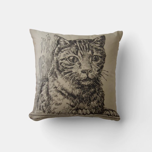 Daphne the Cat Throw Pillow (Front)
