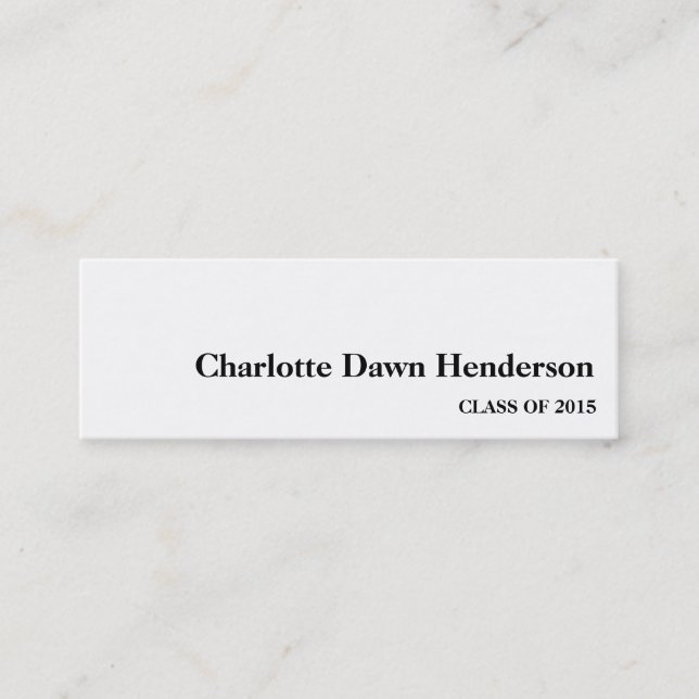 D'appel Blanc de noir d'année de classe de carte (Devant)