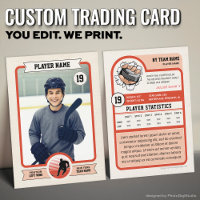 Carte à collectionner de hockey personnalisée vint