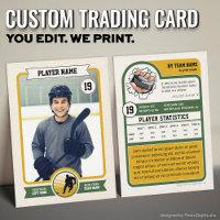 Carte à collectionner de hockey personnalisée vint