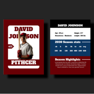 D'appel Carte à collectionner personnalisée de baseball an