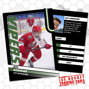 D'appel Carte à échanger de hockey sur glace en vert noir