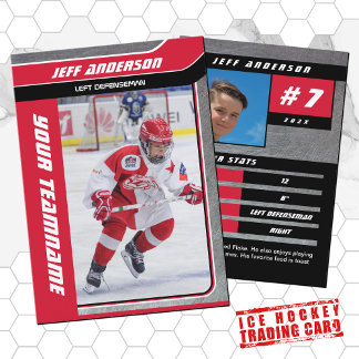 D'appel Carte à échanger de hockey sur glace Red Metal