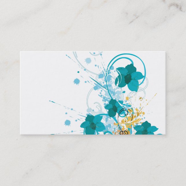 D'appel Carte bleue de profil de fleurs (Devant)