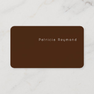 D'appel Carte Brown au chocolat minimaliste avec police mo