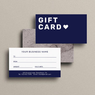 D'appel Carte Cadeau Entreprise | Bleu Nuit Élégant