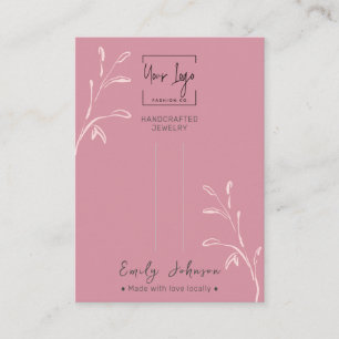 D'appel Carte d'affichage Chic Dusky Pink Leaf Jewelry