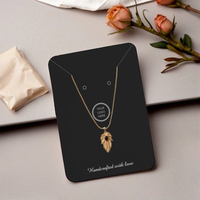 D'appel Carte d'affichage moderne Black Logo Collier Bijou (Jewelry Card in Black)