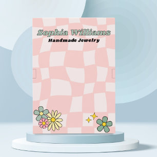 D'appel Carte d'affichage Retro Pink Checker Bracelet Bijo