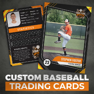 D'appel Carte de baseball à échanger Orange & Black Pro