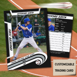 D'appel Carte de Baseball Argent Noir Animée