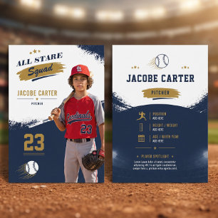 D'appel Carte de baseball moderne Navy modifiable