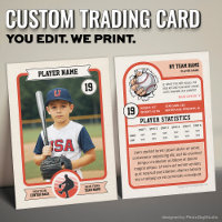 Carte de baseball personnalisée, carte de joueur V