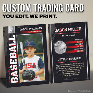 D'appel Carte de baseball personnalisée, Joueur de puissan