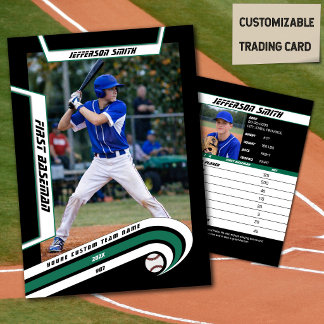 D'appel Carte de Baseball Verte Vive Noir