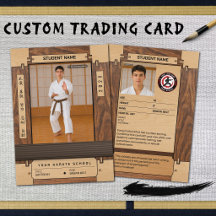 Carte de collection Ceinture Marron Karaté en Bois