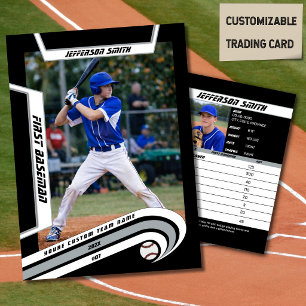D'appel Carte de collection de baseball argent noir vif