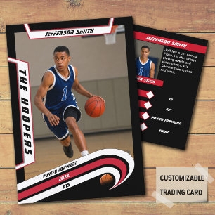 D'appel Carte de collection de basket-ball en rouge noir v