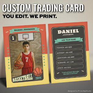 D'appel Carte de collection de basketball personnalisée, J
