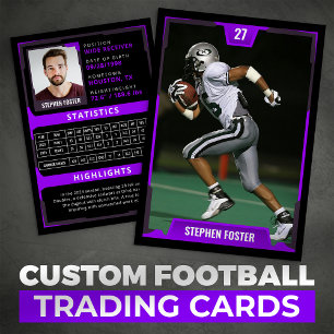 D'appel Carte de collection de football violette Photo de 