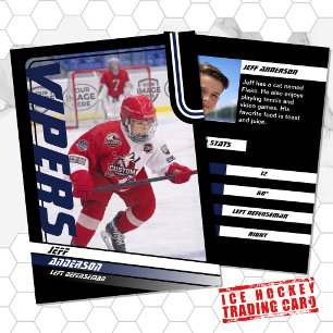 D'appel Carte de collection de hockey sur glace en bleu dy
