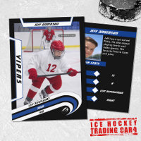 Carte de collection de hockey sur glace en bleu vi
