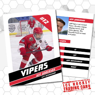 D'appel Carte de collection de hockey sur glace en rouge e