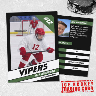 D'appel Carte de collection de hockey sur glace en vert et