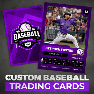 D'appel Carte de collection de joueur de baseball Violet &