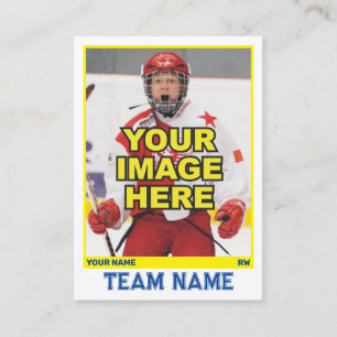 D'appel Carte de commerce collectif de hockey   jaune