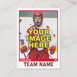 D'appel Carte de commerce collectif de hockey Rouge