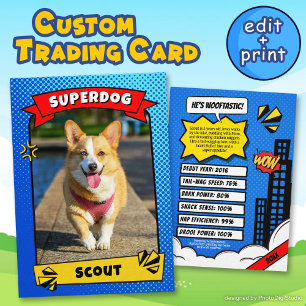 D'appel Carte de commerce de bande dessinée Superdog Drôle