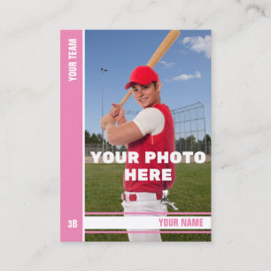 D'appel Carte de commerce de baseball en bande rose - Stat