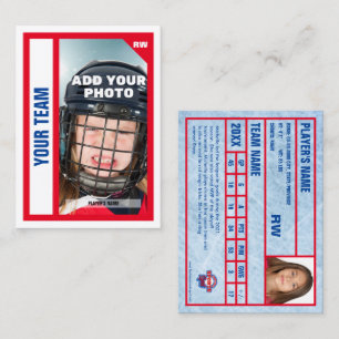 D'appel Carte de commerce de hockey sur mesure - Blanc - A
