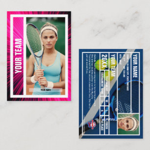 D'appel Carte de commerce de l'équipe de tennis - Rayons r