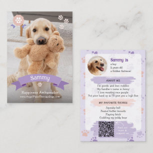D'appel Carte de commerce de photo de chien de thérapie à 
