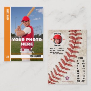 D'appel Carte de commerce Orange Stripe Baseball - Statist