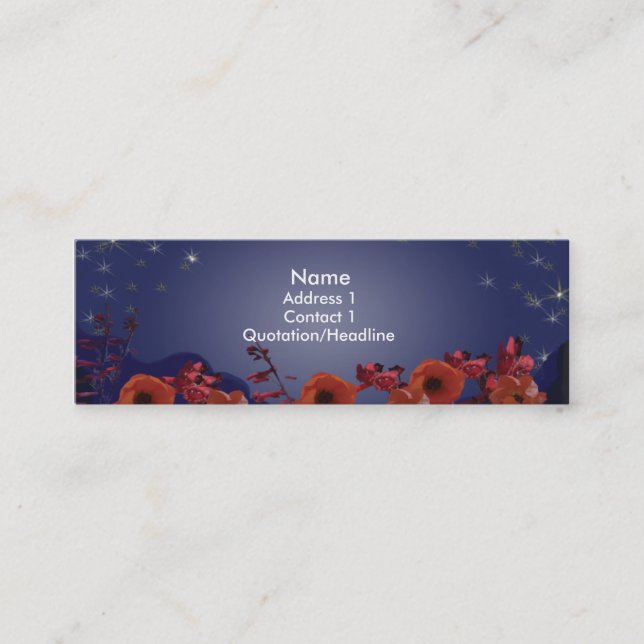 D'appel Carte de contact de nuit étoilée (Devant)