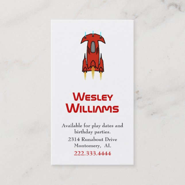 D'appel Carte de date de jeu de l'Expédition spatiale roug (Devant)