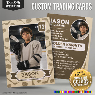 D'appel Carte de hockey personnalisée, couleurs modifiable