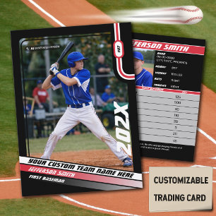 D'appel Carte de joueur de baseball personnalisée rouge