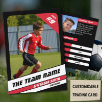 Carte de joueur de football en rouge noir vigoureu