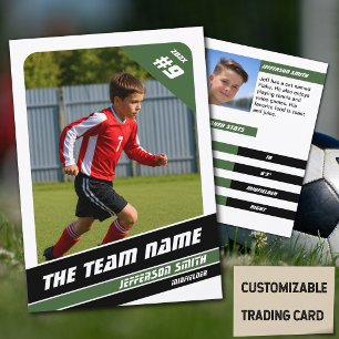 D'appel Carte de joueur de football en vert blanc vigoureu