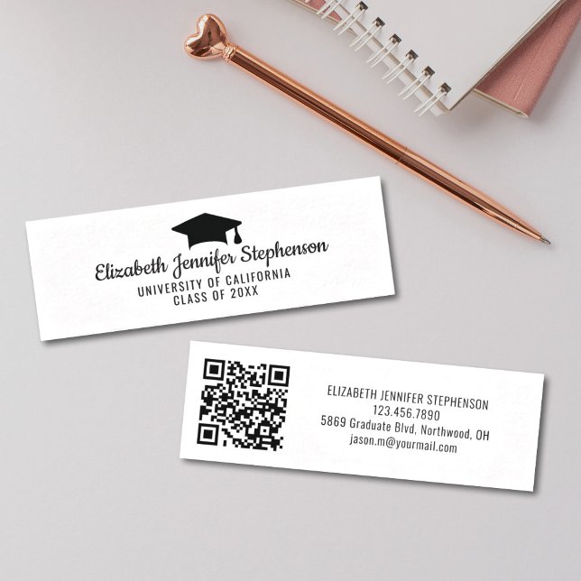 D'appel Carte de nom de code qr simple (Graduate name insert card with QR Code)